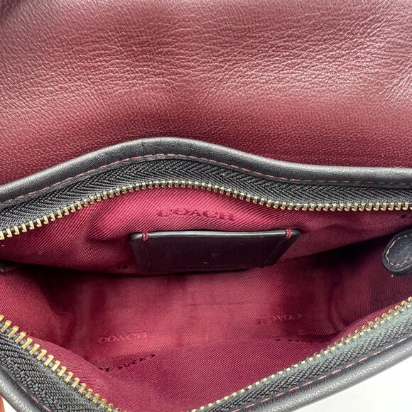 Coach Saddle 18 Mini Crossbody Shoulder Bag Black Glovetanned Leather No 57731 - Picture 11 of 15